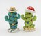 Ceramic Christmas Cactus Salt And Pepper Shakers, Home Décor, Gift for Her, Gift for Mom, Kitchen Décor, Christmas Décor